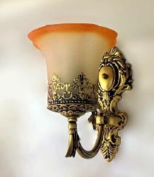 Flower Design Glass Shade Antique Design Wall Lamp