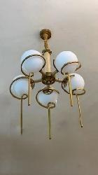 White Glass Chandeliers Gold Finish Globe Chandelier 